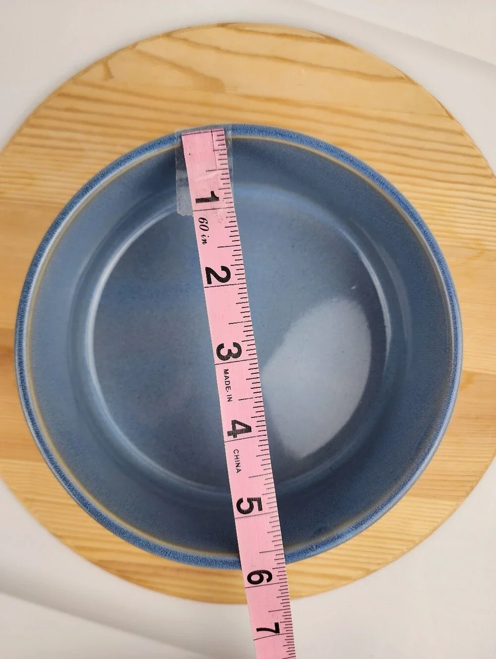Wilfred & Lily Blue Ceramic Dog Food Bowl with 'Food' Embossed Script